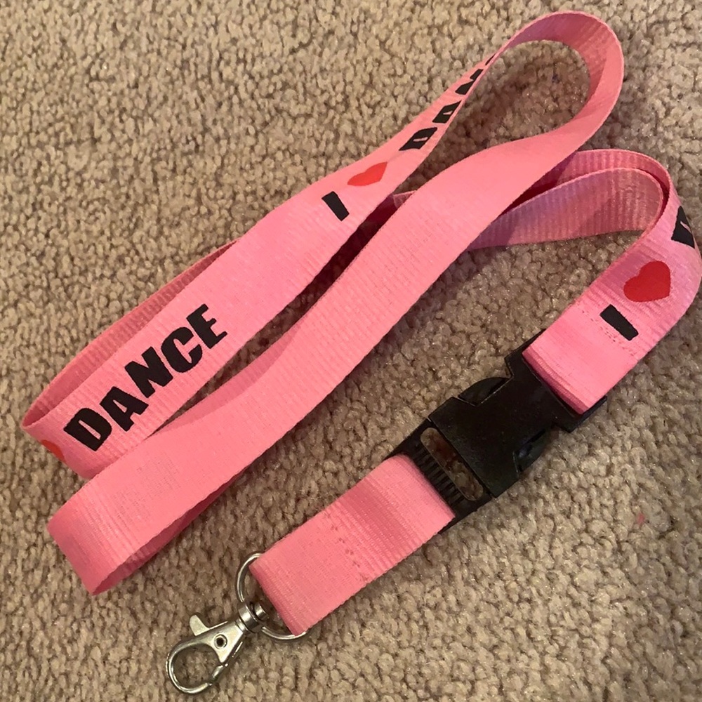 FREE Pink I love Dance lanyard